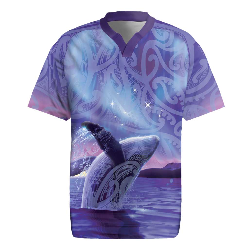 New Zealand Matariki Humpback Whale Rugby Jersey Paikea Maori New Year Purple Galaxy