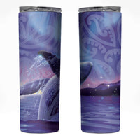 New Zealand Matariki Humpback Whale Skinny Tumbler Paikea Maori New Year Purple Galaxy