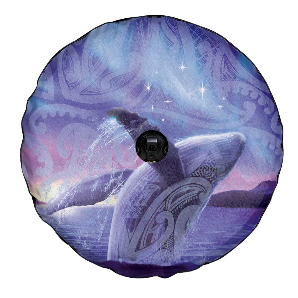 New Zealand Matariki Humpback Whale Spare Tire Cover Paikea Maori New Year Purple Galaxy