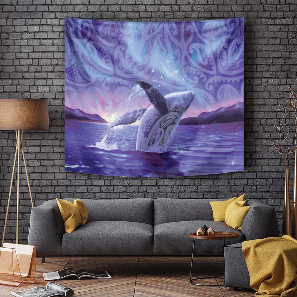 New Zealand Matariki Humpback Whale Tapestry Paikea Maori New Year Purple Galaxy LT14 Purple - Polynesian Pride