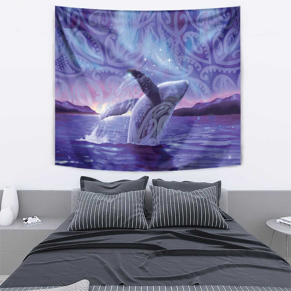 New Zealand Matariki Humpback Whale Tapestry Paikea Maori New Year Purple Galaxy LT14 - Polynesian Pride