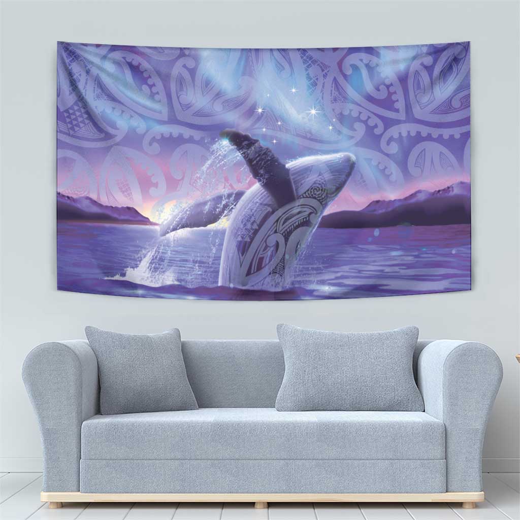 New Zealand Matariki Humpback Whale Tapestry Paikea Maori New Year Purple Galaxy LT14 - Polynesian Pride