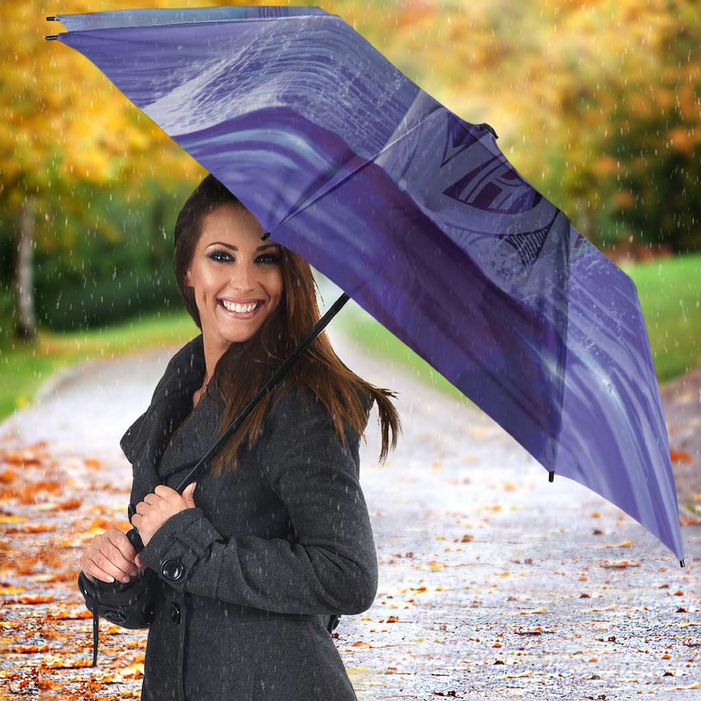 New Zealand Matariki Humpback Whale Umbrella Paikea Maori New Year Purple Galaxy