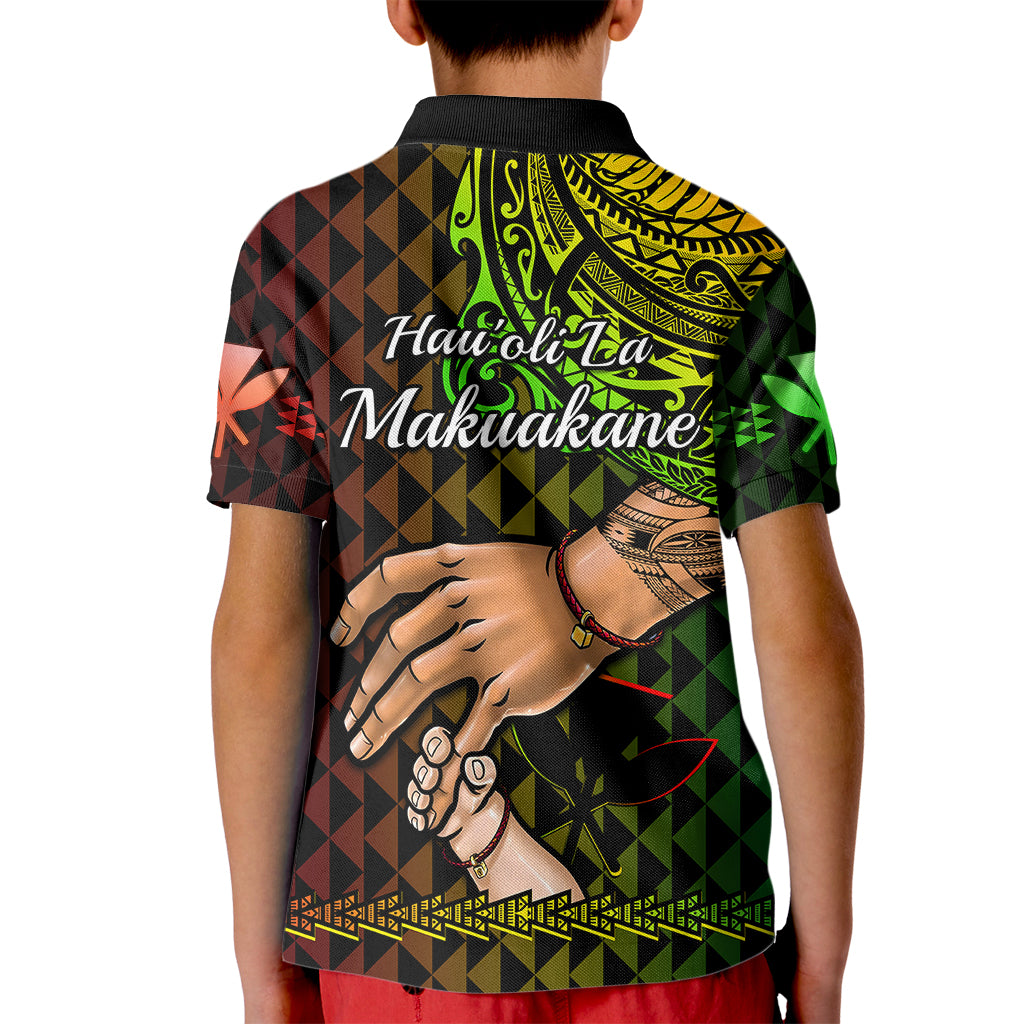Polynesian Pride Father Day Hawaii Kid Polo Shirt Kanaka Kakau Hauoli La Makuakane LT14 - Polynesian Pride