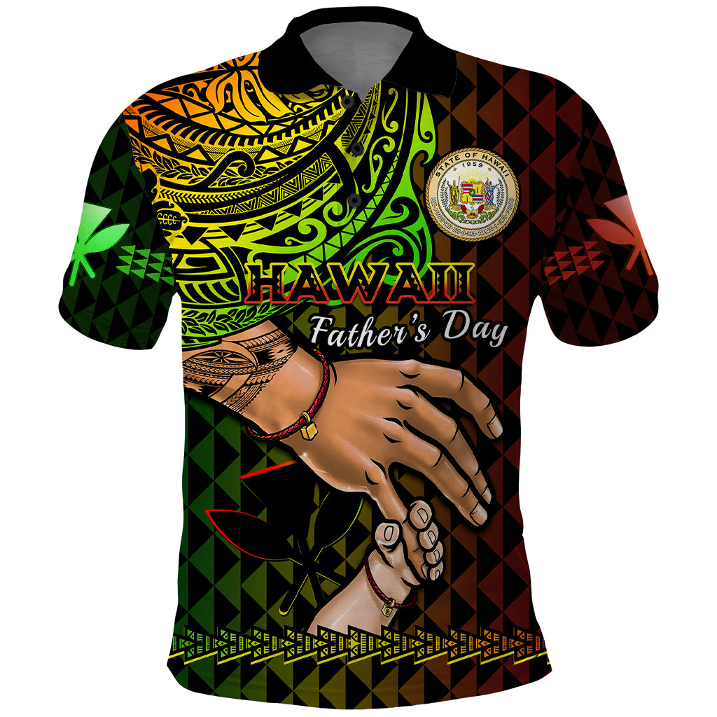 Custom Father Day Hawaii Polo Shirt Kanaka Kakau Hauoli La Makuakane LT14 Reggae - Polynesian Pride