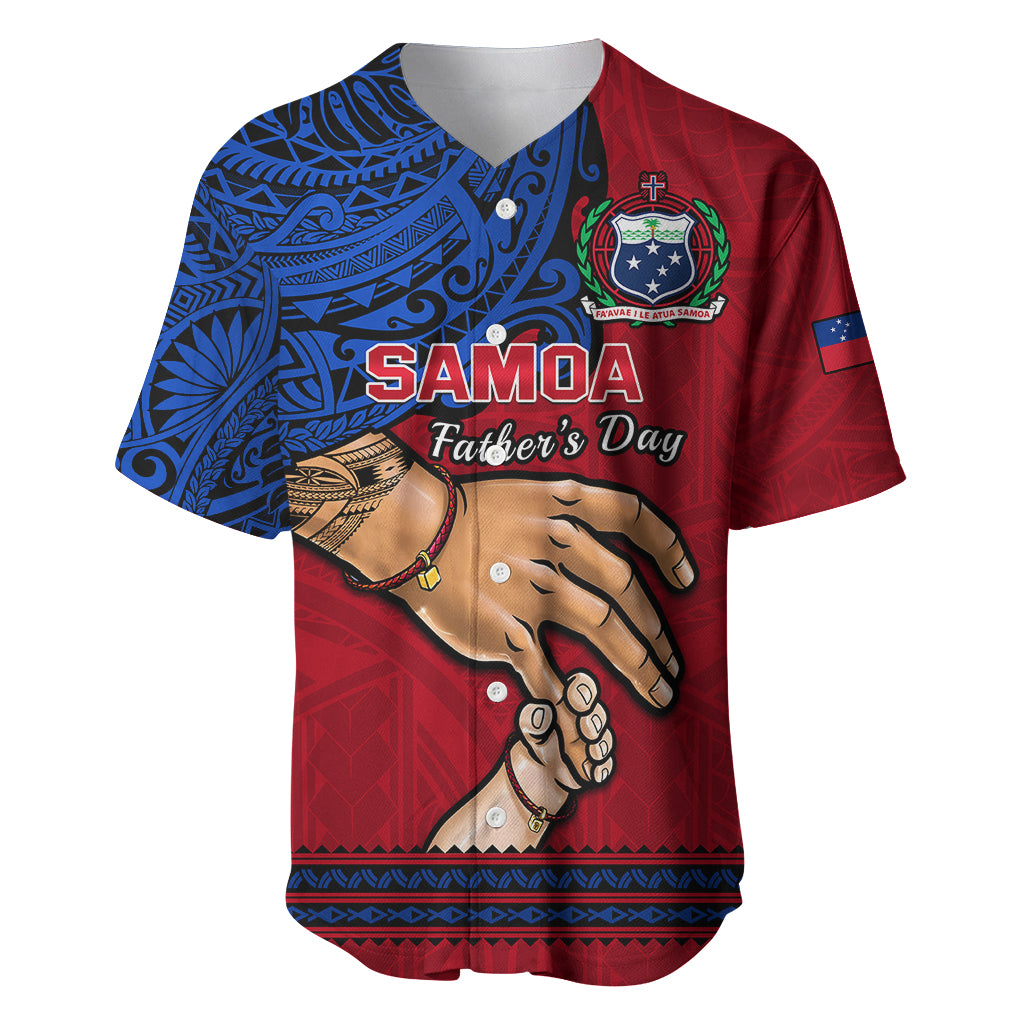 Polynesian Pride Father Day Samoa Baseball Jersey Manuia le Aso Sa o Tama Red Version LT14 Red - Polynesian Pride