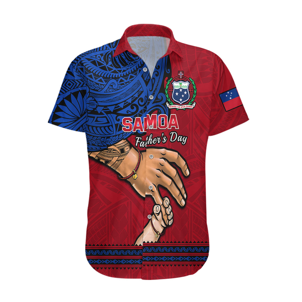 Polynesian Pride Father Day Samoa Hawaiian Shirt Manuia le Aso Sa o Tama Red Version LT14 Red - Polynesian Pride