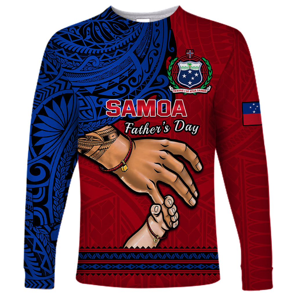 Polynesian Pride Father Day Samoa Long Sleeve Shirt Manuia le Aso Sa o Tama Red Version LT14 Unisex Red - Polynesian Pride