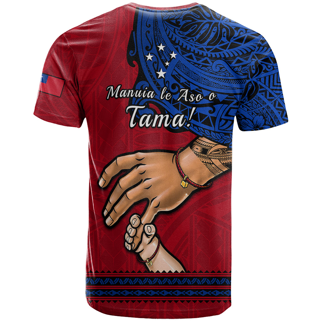 Polynesian Pride Father Day Samoa T Shirt Manuia le Aso Sa o Tama Red Version LT14 - Polynesian Pride