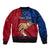 Personalised Father Day Samoa Sleeve Zip Bomber Jacket Manuia le Aso Sa o Tama Red Version LT14 - Polynesian Pride