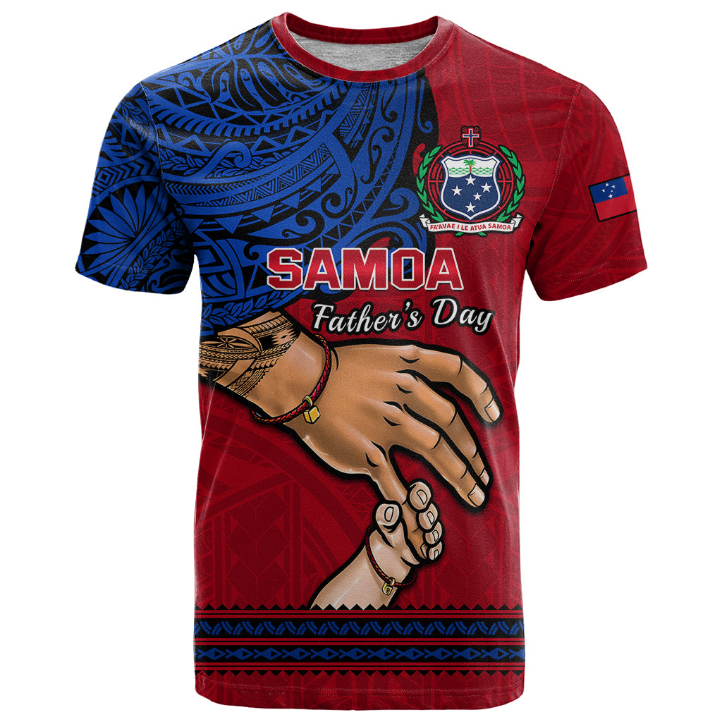 Custom Father Day Samoa T Shirt Manuia le Aso Sa o Tama Red Version LT14 Red - Polynesian Pride