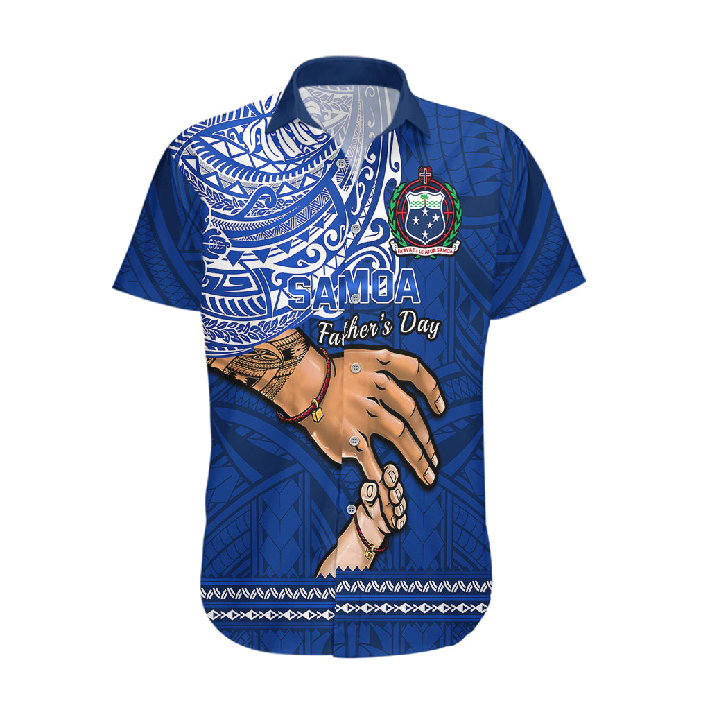 Polynesian Pride Father Day Samoa Hawaiian Shirt Manuia le Aso Sa o Tama Blue Version LT14 Blue - Polynesian Pride