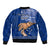 Polynesian Pride Father Day Samoa Sleeve Zip Bomber Jacket Manuia le Aso Sa o Tama Blue Version LT14 - Polynesian Pride