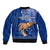 Personalised Father Day Samoa Bomber Jacket Manuia le Aso Sa o Tama Blue Version LT14 - Polynesian Pride