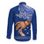 Personalised Father Day Samoa Long Sleeve Button Shirt Manuia le Aso Sa o Tama Blue Version LT14 - Polynesian Pride