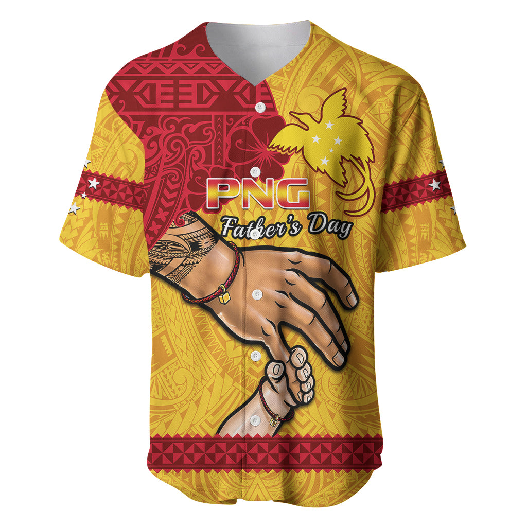 Polynesian Pride Father Day Papua New Guinea Baseball Jersey PNG I Love You Dad Yellow Version LT14 Yellow - Polynesian Pride