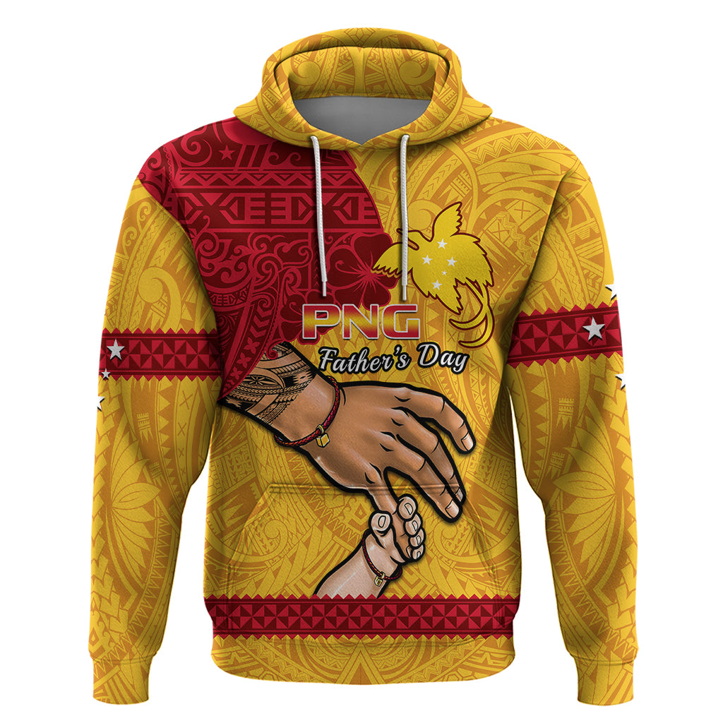 Custom Father Day Papua New Guinea Hoodie PNG I Love You Dad Yellow Version LT14 Pullover Hoodie Yellow - Polynesian Pride