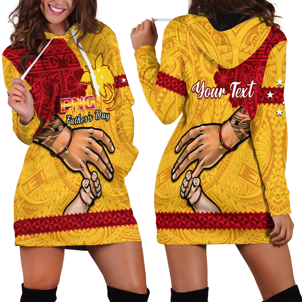 Personalised Father Day Papua New Guinea Hoodie Dress PNG I Love You Dad Yellow Version LT14 - Polynesian Pride