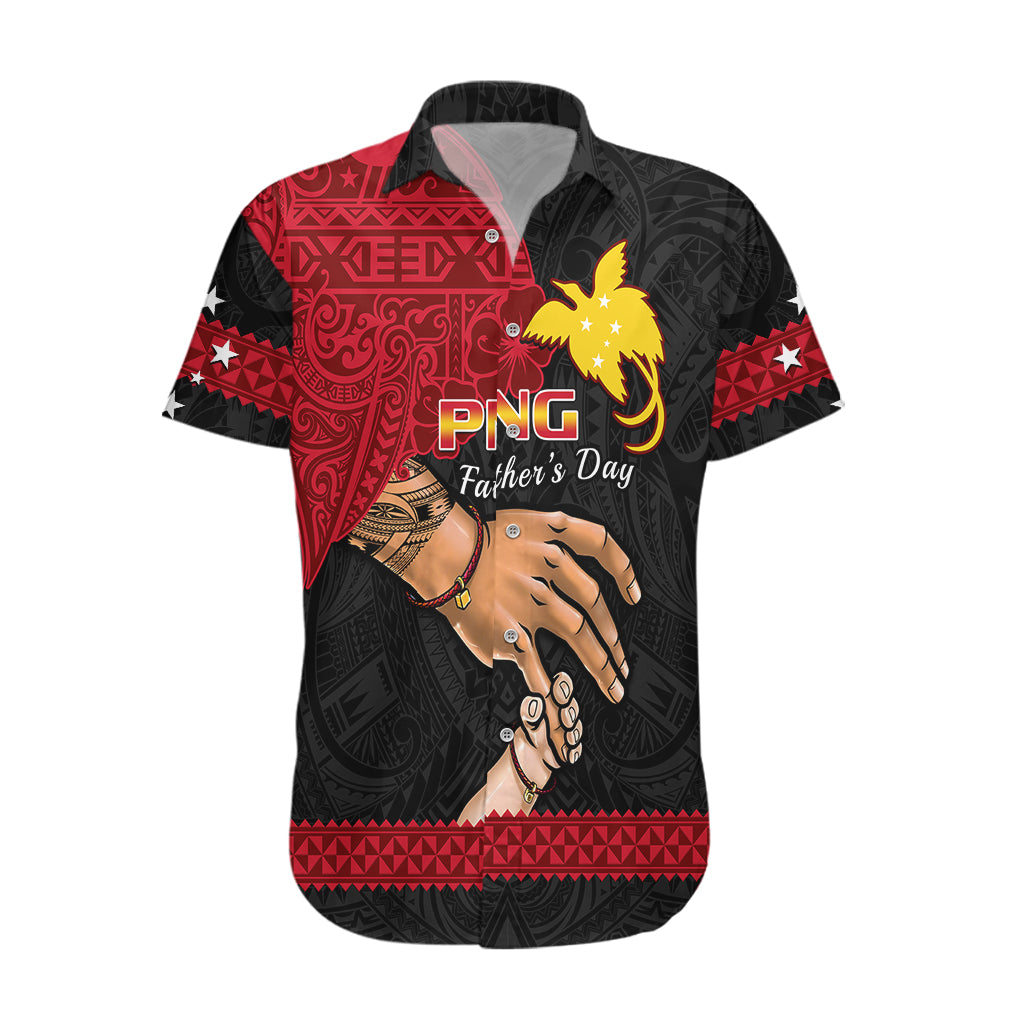 Polynesian Pride Father Day Papua New Guinea Hawaiian Shirt PNG I Love You Dad Black Version LT14 Black - Polynesian Pride