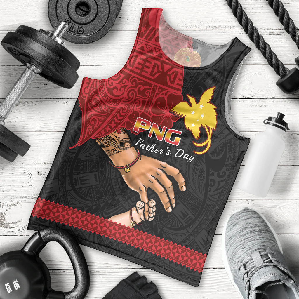 Polynesian Pride Father Day Papua New Guinea Men Tank Top PNG I Love You Dad Black Version LT14 Black - Polynesian Pride