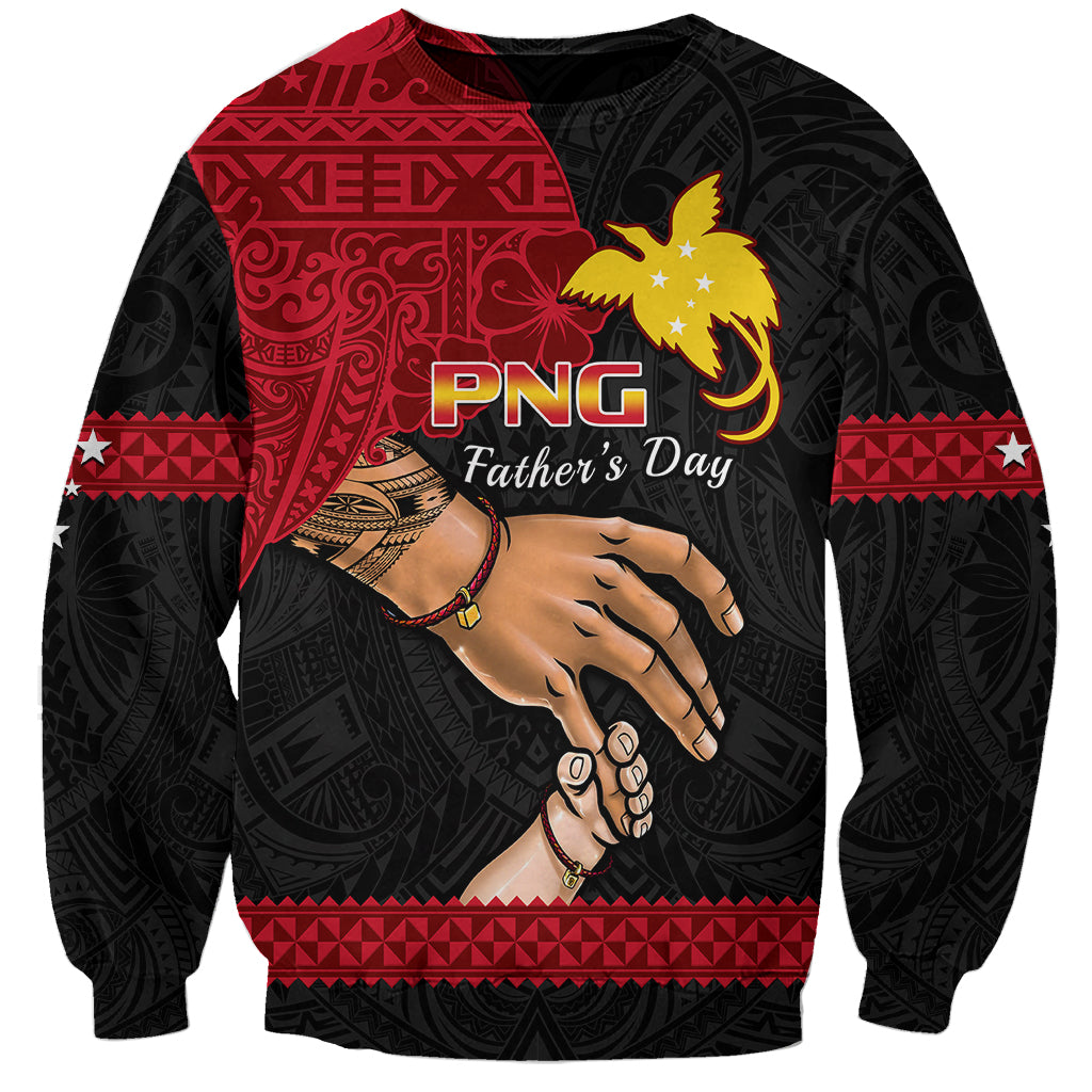 Polynesian Pride Father Day Papua New Guinea Sweatshirt PNG I Love You Dad Black Version LT14 Unisex Black - Polynesian Pride