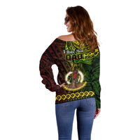 Polynesian Pride Father Day Vanuatu Off Shoulder Sweater I Love You Dad Reggae Version LT14 - Polynesian Pride