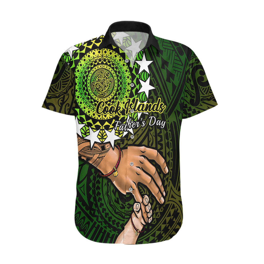 Polynesian Pride Father Day Cook Islands Hawaiian Shirt I Love You Dad Kuki Airani Turtle Pattern LT14 Green - Polynesian Pride