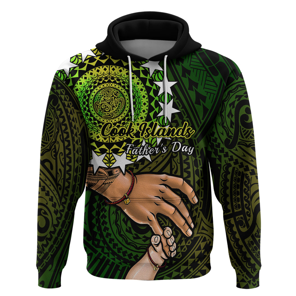 Polynesian Pride Father Day Cook Islands Hoodie I Love You Dad Kuki Airani Turtle Pattern LT14 Green - Polynesian Pride