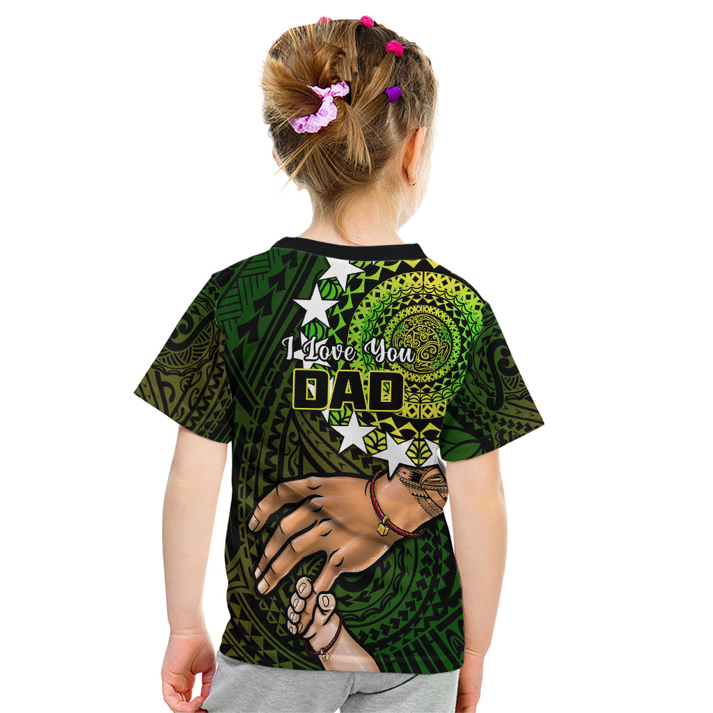 Polynesian Pride Father Day Cook Islands Kid T Shirt I Love You Dad Kuki Airani Turtle Pattern LT14 - Polynesian Pride