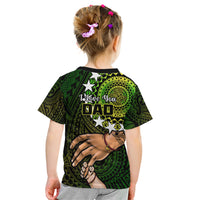 Polynesian Pride Father Day Cook Islands Kid T Shirt I Love You Dad Kuki Airani Turtle Pattern LT14 - Polynesian Pride