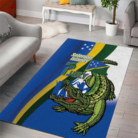 Solomon Islands Independence Day Area Rug Happy 7 July Crocodile Flag Style