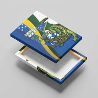 Solomon Islands Independence Day Canvas Wall Art Happy 7 July Crocodile Flag Style