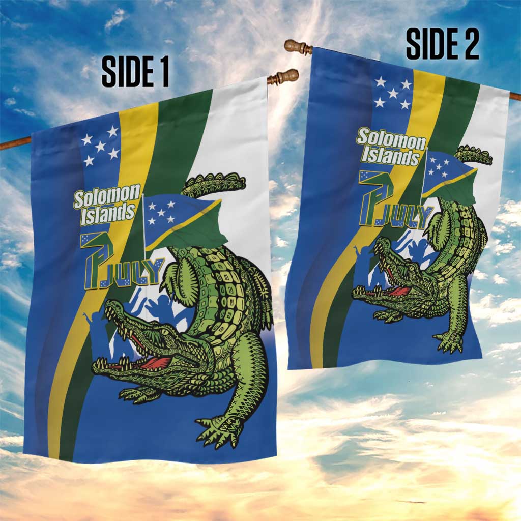 Solomon Islands Independence Day Garden Flag Happy 7 July Crocodile Flag Style