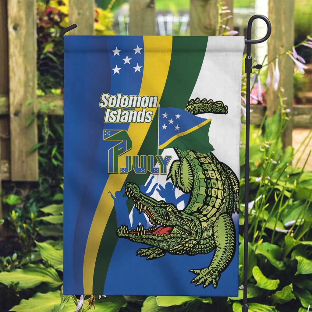 Solomon Islands Independence Day Garden Flag Happy 7 July Crocodile Flag Style