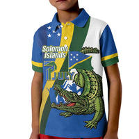Solomon Islands Independence Day Kid Polo Shirt Happy 7 July Crocodile Flag Style