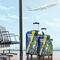 Solomon Islands Independence Day Luggage Cover Happy 7 July Crocodile Flag Style