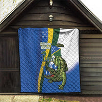 Solomon Islands Independence Day Quilt Happy 7 July Crocodile Flag Style
