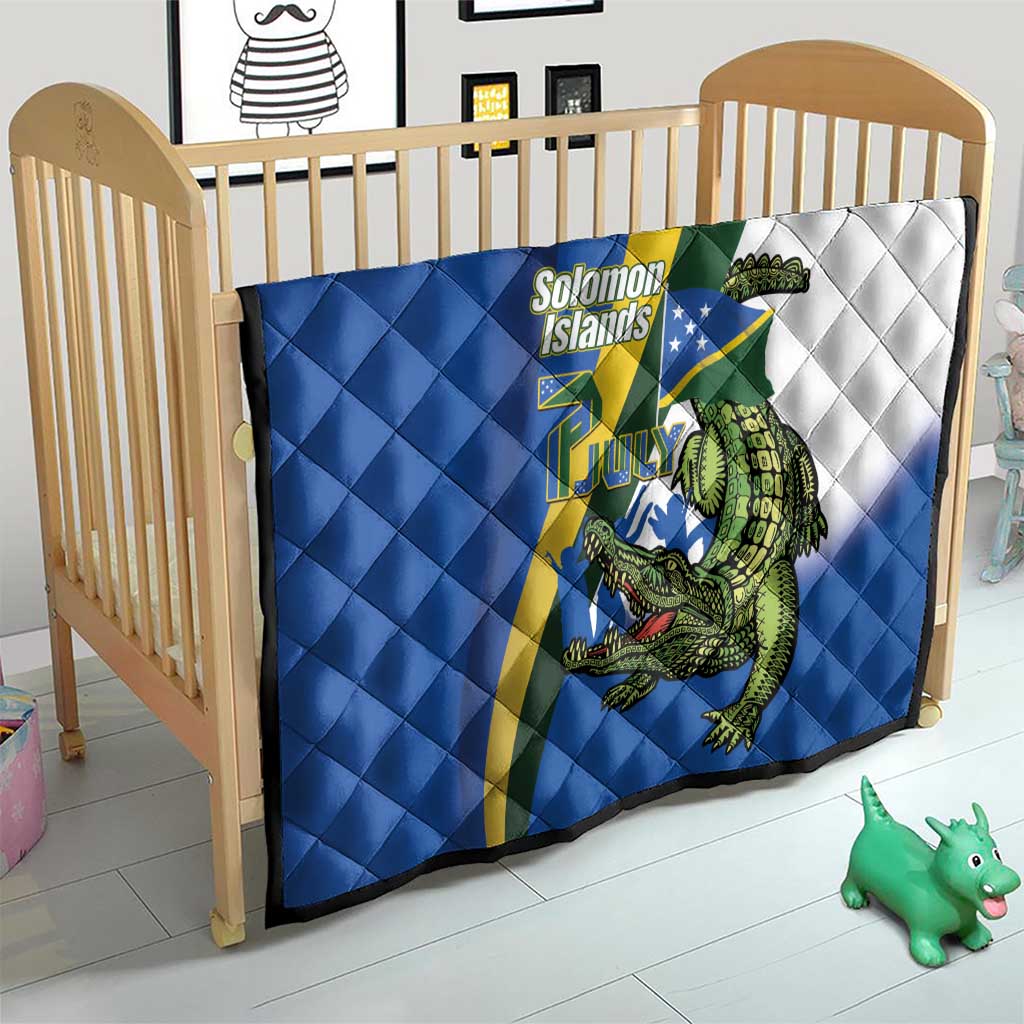 Solomon Islands Independence Day Quilt Happy 7 July Crocodile Flag Style