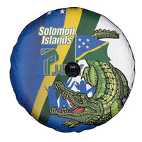 Solomon Islands Independence Day Spare Tire Cover Happy 7 July Crocodile Flag Style