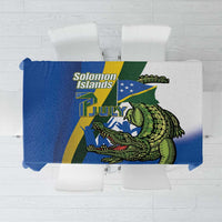 Solomon Islands Independence Day Tablecloth Happy 7 July Crocodile Flag Style
