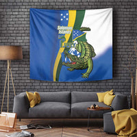 Solomon Islands Independence Day Tapestry Happy 7 July Crocodile Flag Style