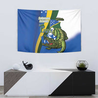 Solomon Islands Independence Day Tapestry Happy 7 July Crocodile Flag Style