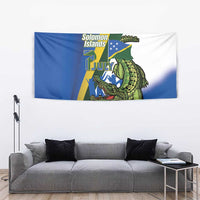 Solomon Islands Independence Day Tapestry Happy 7 July Crocodile Flag Style