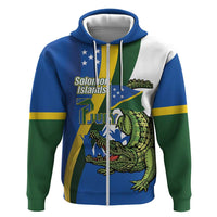 Solomon Islands Independence Day Zip Hoodie Happy 7 July Crocodile Flag Style