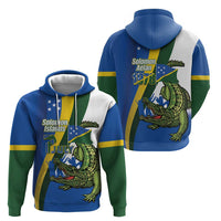 Solomon Islands Independence Day Zip Hoodie Happy 7 July Crocodile Flag Style