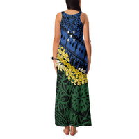 Halo Olaketa Solomon Islands Tapa Pattern Family Matching Tank Maxi Dress and Hawaiian Shirt