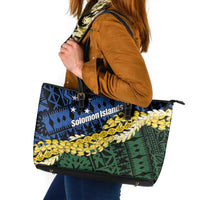 Halo Olaketa Solomon Islands Tapa Pattern Leather Tote Bag