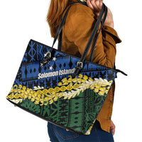 Halo Olaketa Solomon Islands Tapa Pattern Leather Tote Bag