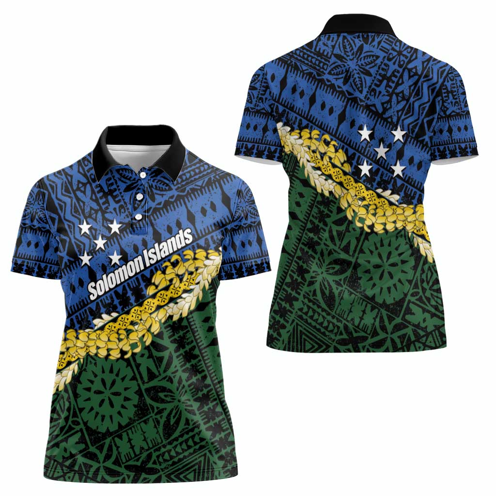 Halo Olaketa Solomon Islands Tapa Pattern Women Polo Shirt