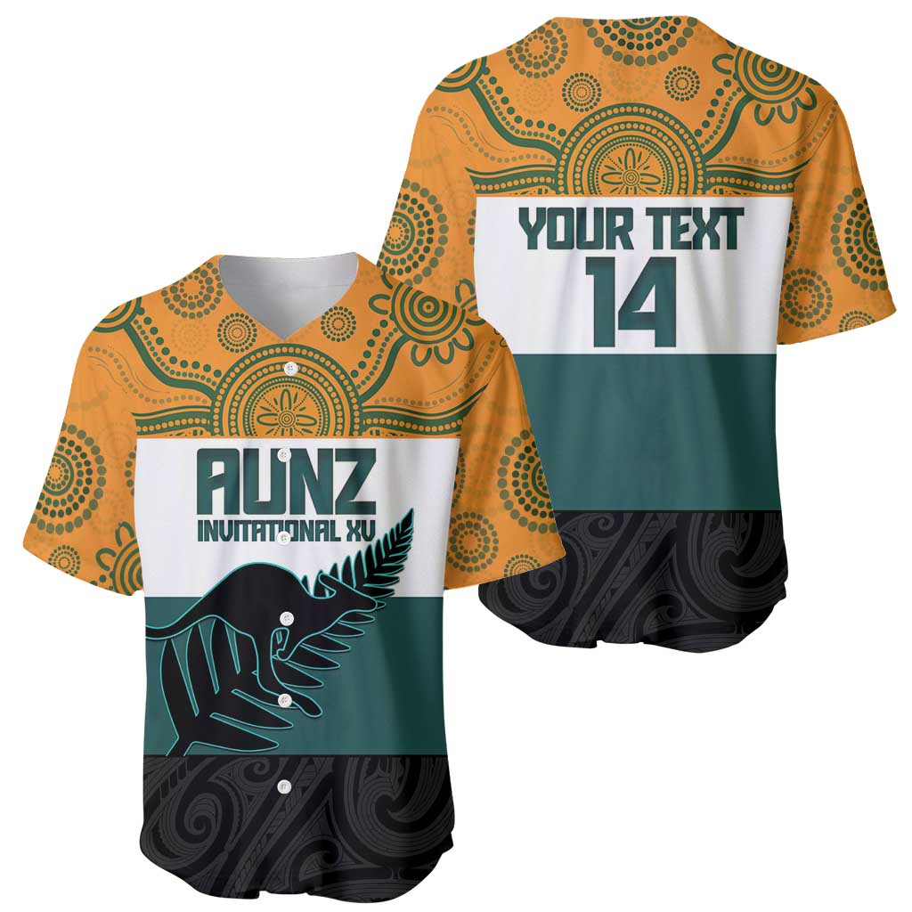 AUNZ Rugby Custom Baseball Jersey Australia Kangaroo New Zealand Silver Fern - Polynesian Pride